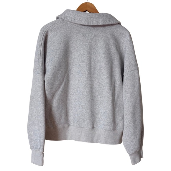 Abercrombie & Fitch Shawl Collar Henley pullover Sweatshirt, heather gray, XL - Picture 2 of 10